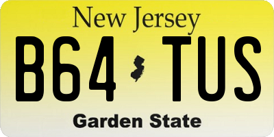 NJ license plate B64TUS
