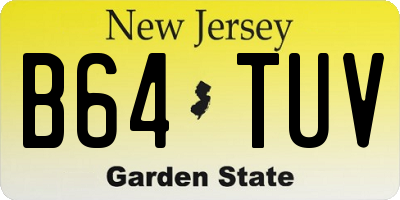 NJ license plate B64TUV