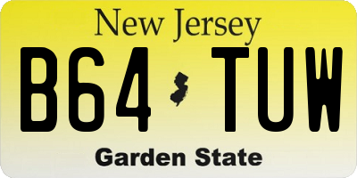 NJ license plate B64TUW