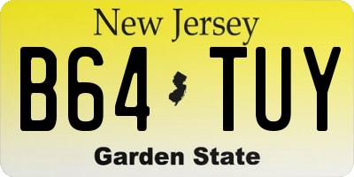 NJ license plate B64TUY