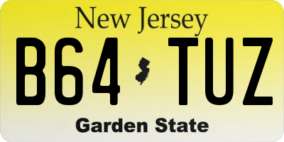 NJ license plate B64TUZ