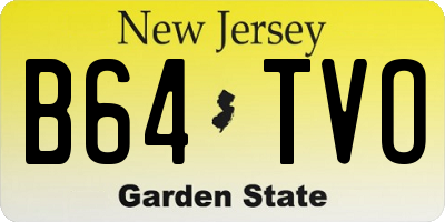 NJ license plate B64TVO