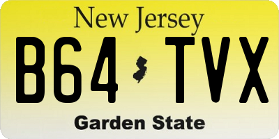 NJ license plate B64TVX