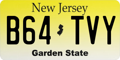 NJ license plate B64TVY