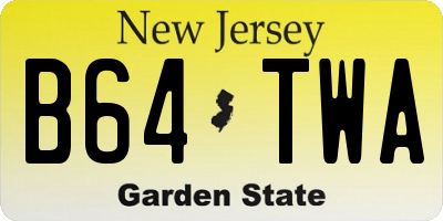 NJ license plate B64TWA