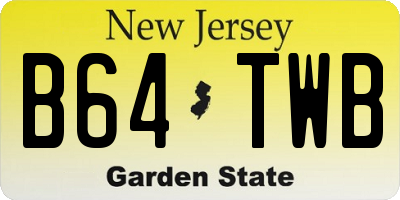 NJ license plate B64TWB