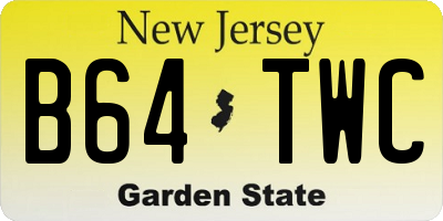 NJ license plate B64TWC