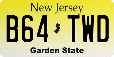 NJ license plate B64TWD