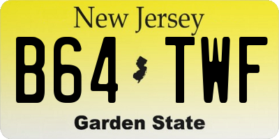 NJ license plate B64TWF