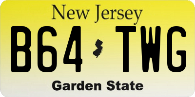 NJ license plate B64TWG