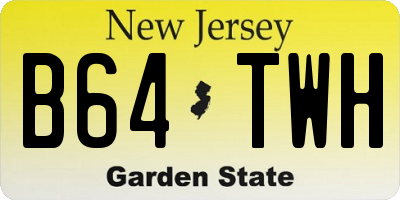 NJ license plate B64TWH