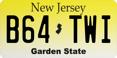 NJ license plate B64TWI