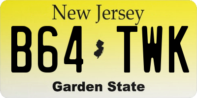 NJ license plate B64TWK