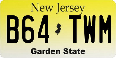 NJ license plate B64TWM