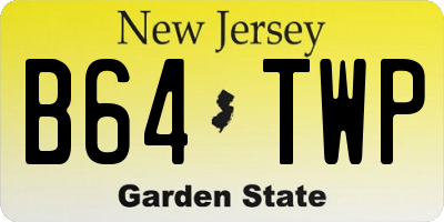 NJ license plate B64TWP
