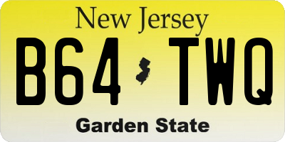 NJ license plate B64TWQ