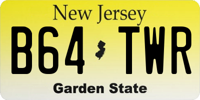 NJ license plate B64TWR