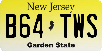 NJ license plate B64TWS
