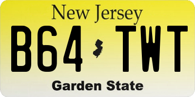NJ license plate B64TWT