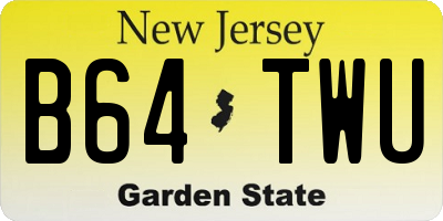 NJ license plate B64TWU