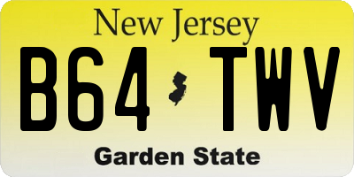 NJ license plate B64TWV