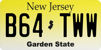 NJ license plate B64TWW
