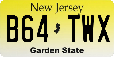 NJ license plate B64TWX
