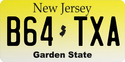 NJ license plate B64TXA