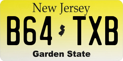 NJ license plate B64TXB