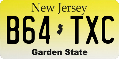 NJ license plate B64TXC