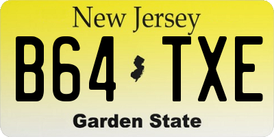 NJ license plate B64TXE