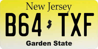 NJ license plate B64TXF