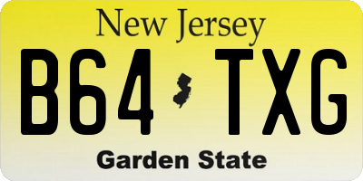 NJ license plate B64TXG