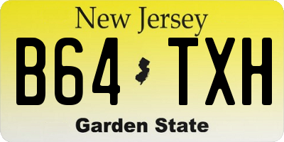 NJ license plate B64TXH