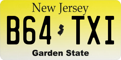 NJ license plate B64TXI