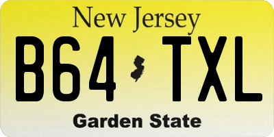 NJ license plate B64TXL