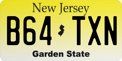 NJ license plate B64TXN