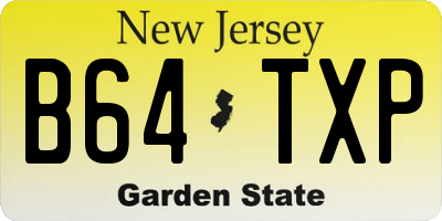 NJ license plate B64TXP