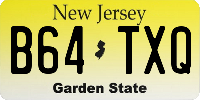 NJ license plate B64TXQ