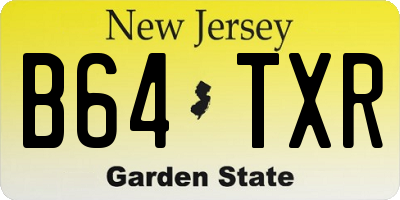 NJ license plate B64TXR