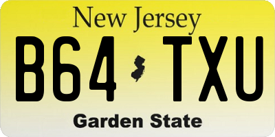 NJ license plate B64TXU