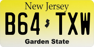 NJ license plate B64TXW