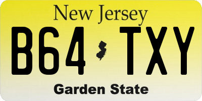 NJ license plate B64TXY