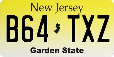 NJ license plate B64TXZ