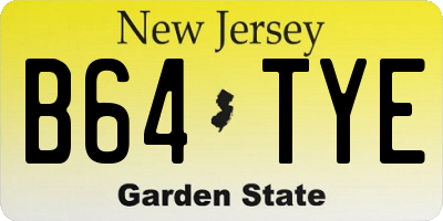 NJ license plate B64TYE