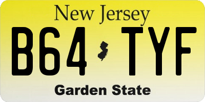 NJ license plate B64TYF