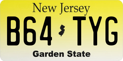 NJ license plate B64TYG