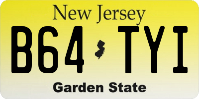NJ license plate B64TYI