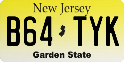 NJ license plate B64TYK