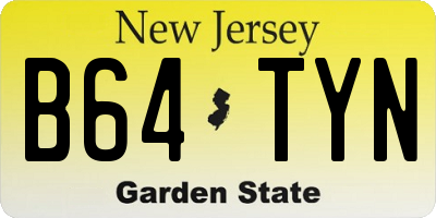 NJ license plate B64TYN